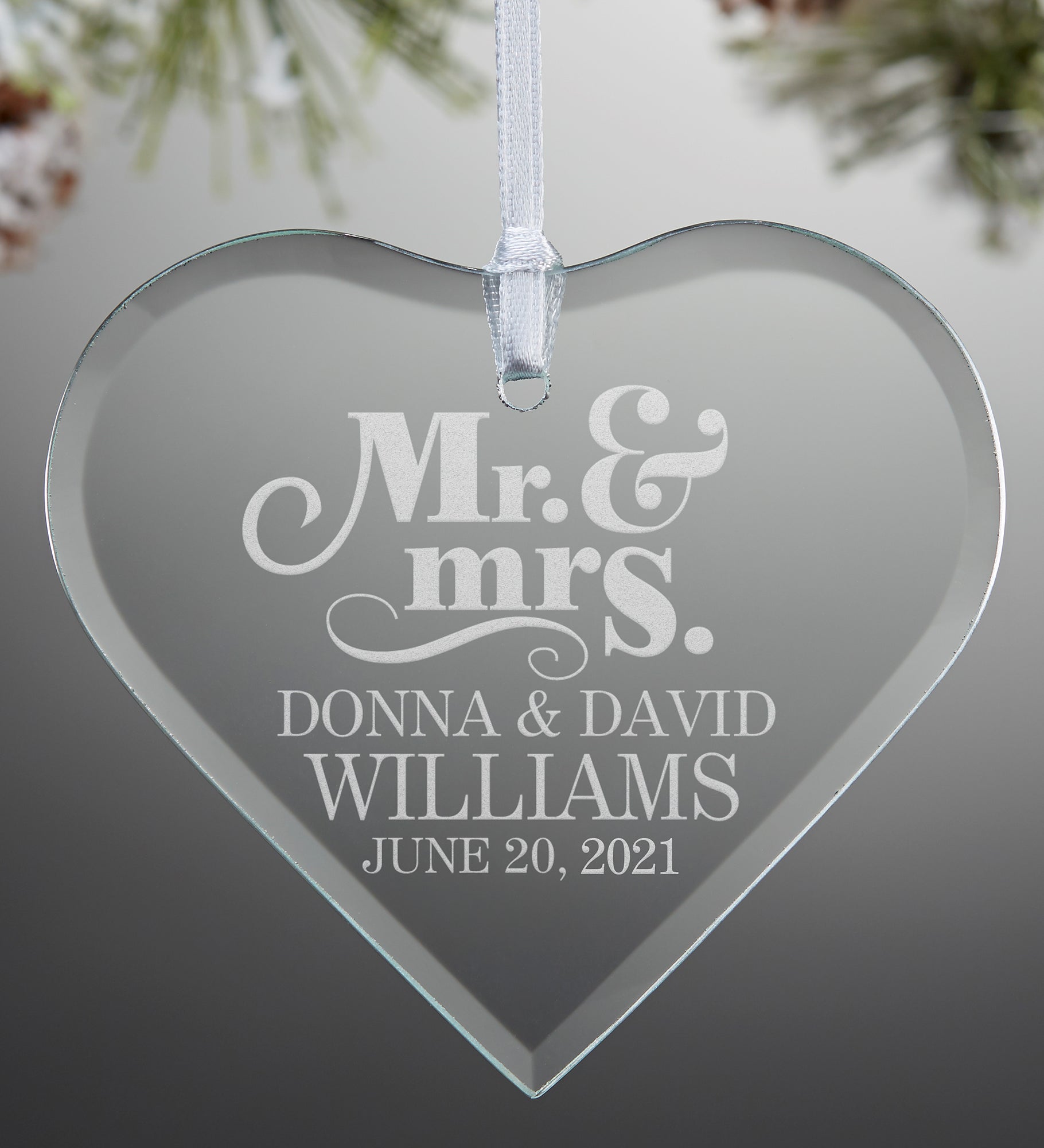 The Happy Couple Personalized Heart Ornament